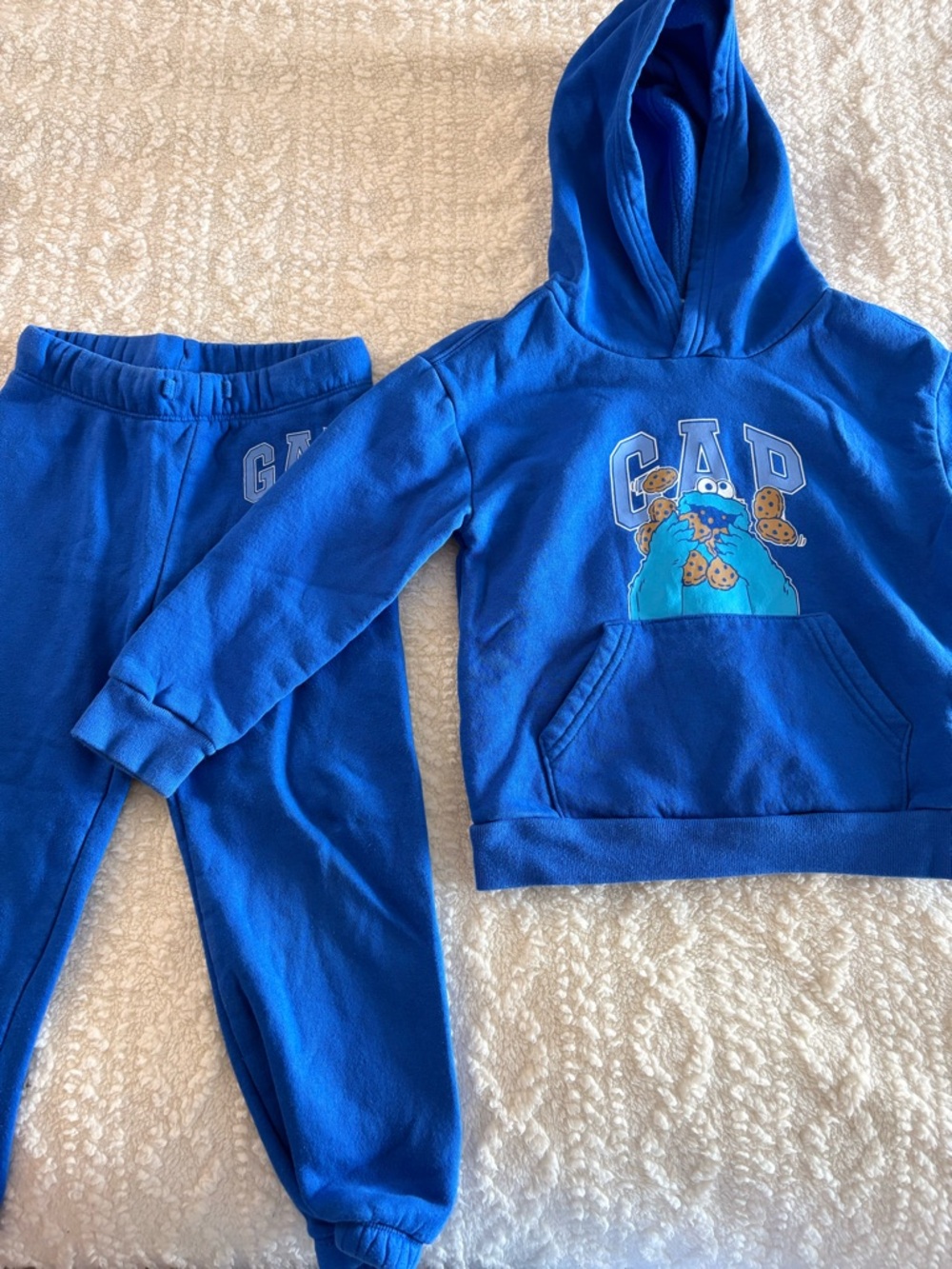 GAP  Cookie Monster Bright Blue Kids Hoodie Set with Sesame Street Tag